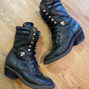 Lace up Double-H western boots